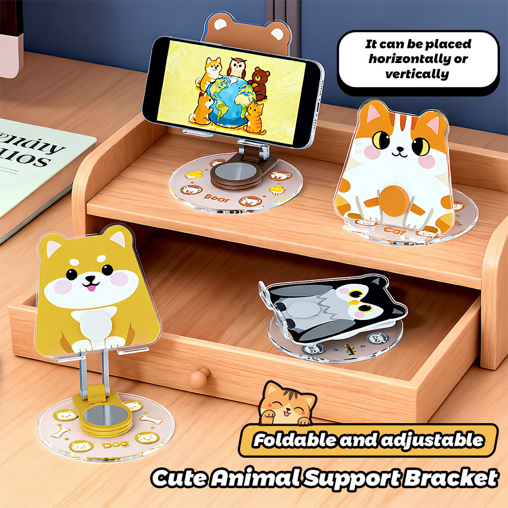 Phone Accessories For Teens - Cute Animal Phone Stand 360 Rotatable