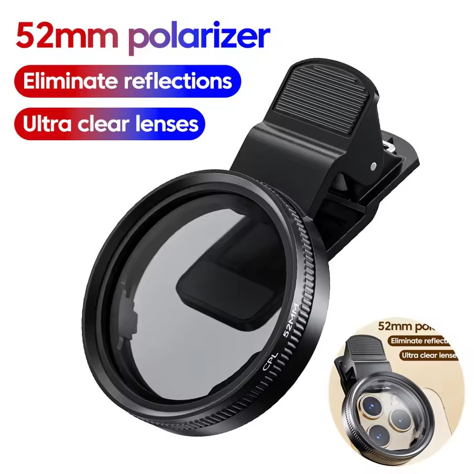 Lens Camera Clip - MINI 52mm Clip-on Phone Filter Holder