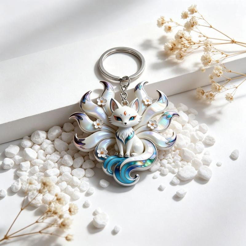 Phone Accessories For Teens - Nine Tailed Fox Enamel Pendant Necklace