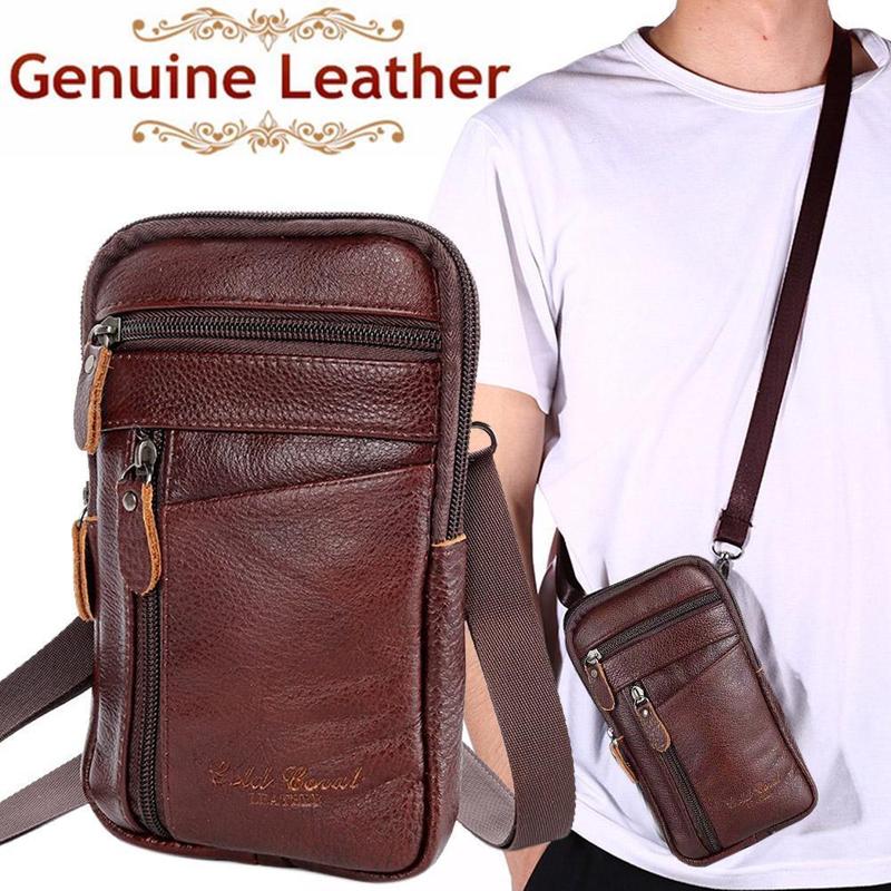 Phone Accessories Men - Men Genuine Leather Bag Vertical Phone