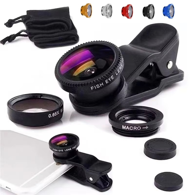 Lens Camera Clip - 3 In 1 Phone Fish Eye