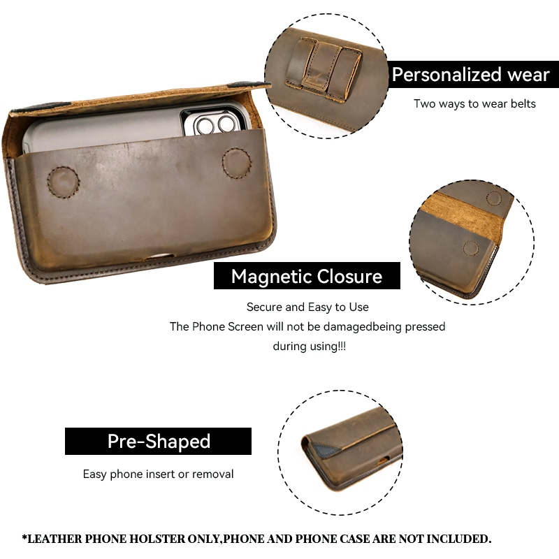 Genuine Leather Waist Bag for  - огляд і ціна Phone Accessories Men