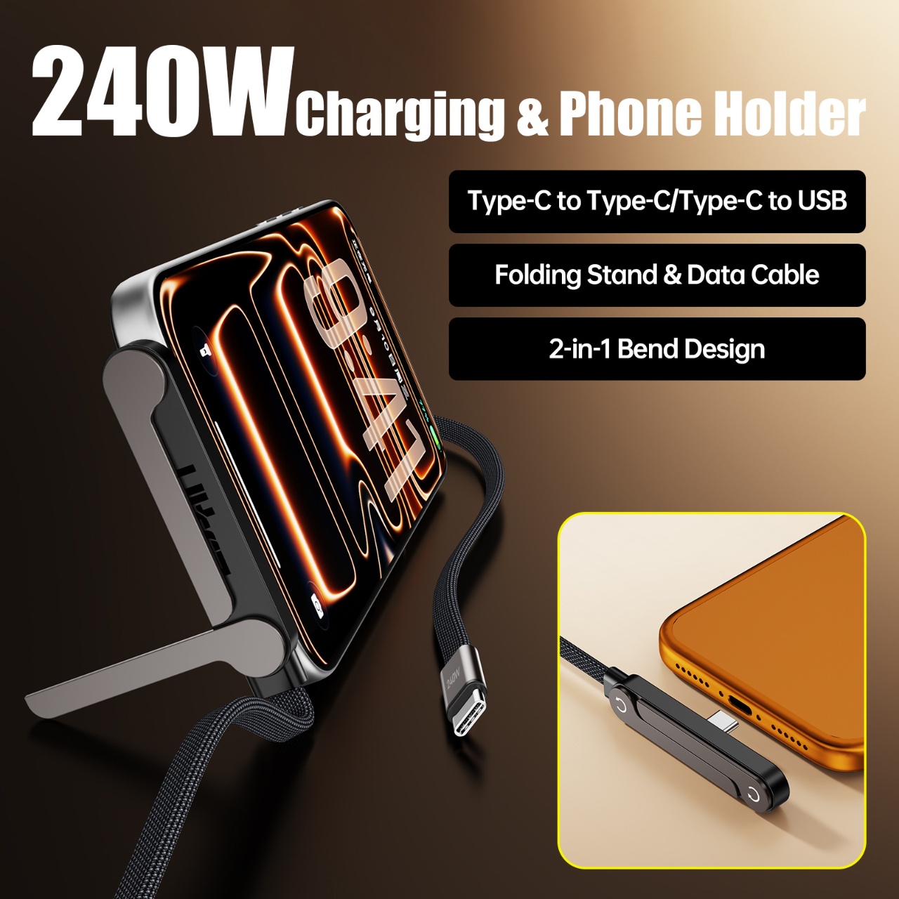 240W PD Fast Charging Type C t - огляд і ціна Desk Phone Stand