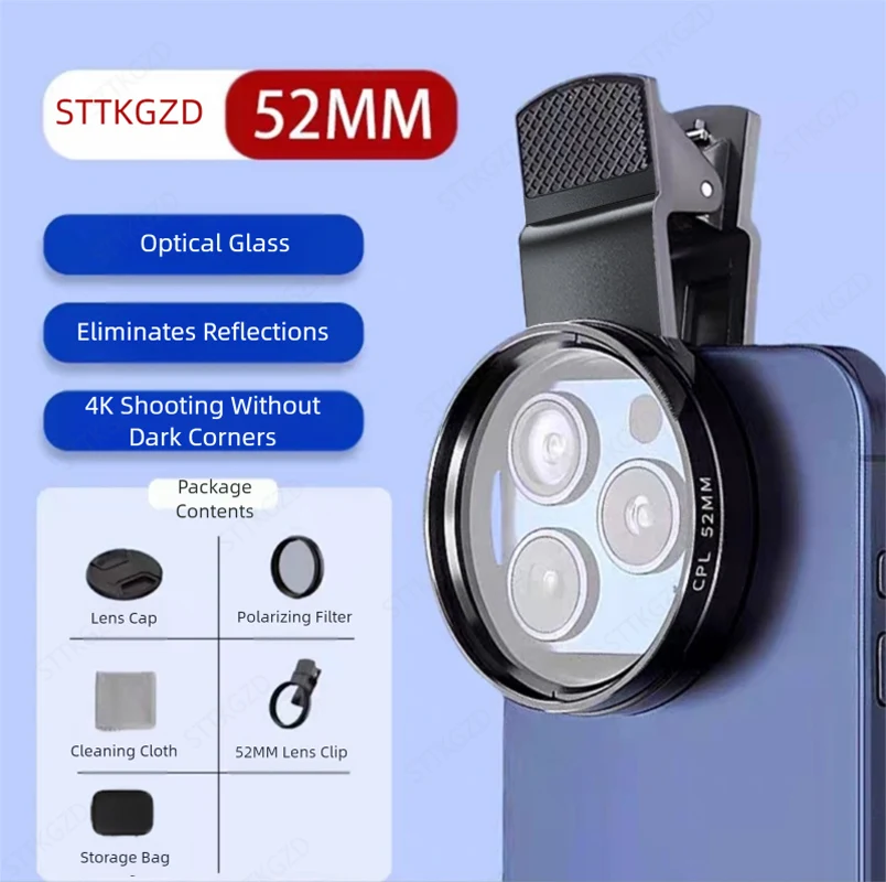 52mm CPL Mobile Phone Lens Fil - огляд і ціна Lens Camera Clip